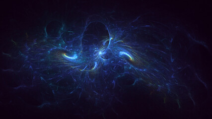 3D rendering abstract colorful fractal light background