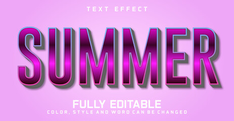 Editable Summer text style effect