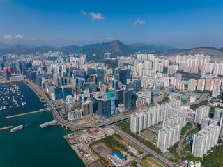 Top view of Hong Kong city