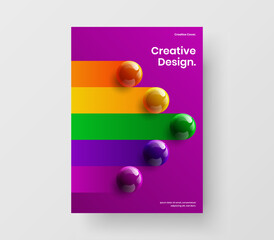 Abstract realistic spheres corporate brochure concept. Amazing cover A4 vector design layout.