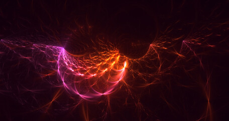 3D rendering abstract colorful fractal light background