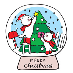Christmas cartoon cute character vector.