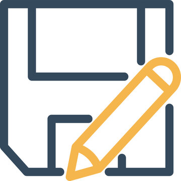 Floppy disk edit Vector Icon which is suitable for commercial work and easily modify or edit it
