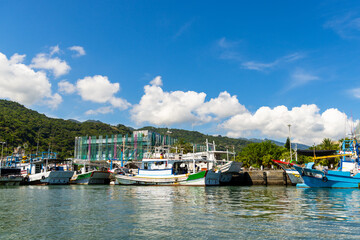 Fototapeta na wymiar Fishing harbor bay in Yilan of Taiwan