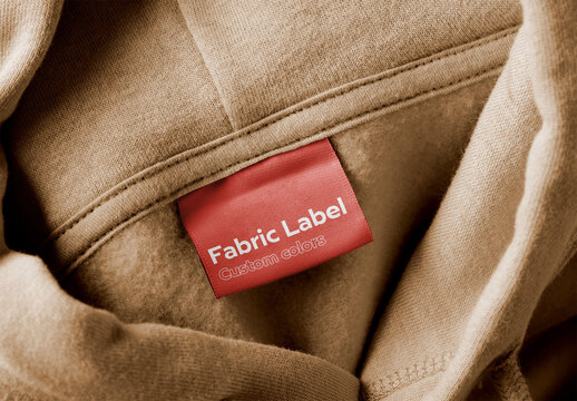 Close-up of a Fabric Label Mockup 