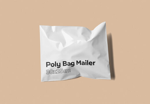 Poly Mailer Mockup in Horizontal Position