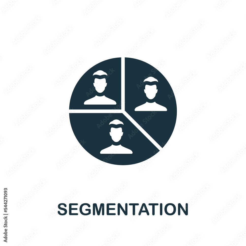 Poster segmentation icon. monochrome simple customer relationship icon for templates, web design and infogr