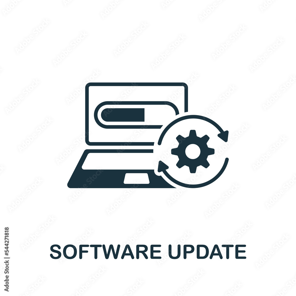 Poster software update icon. monochrome simple cyber security icon for templates, web design and infographi