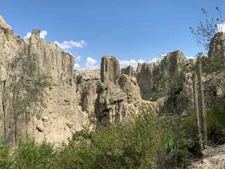 Rocks Moon Valley near La Paz, Bolivia. Lunar Landscape at Valle de la Luna. 