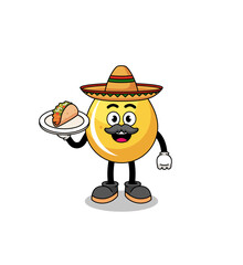 Character cartoon of honey drop as a mexican chef
