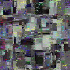 Vector image with imitation of grunge datamoshing texture. Seamless image.