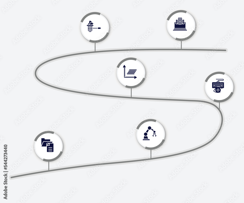 Aufkleber infographic element with artificial intelligence filled icons. included cam, stealing data, frequenc