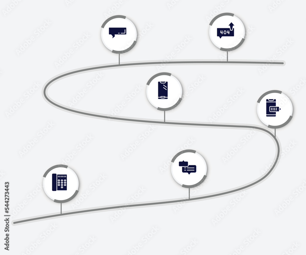 Aufkleber infographic element with chatting filled icons. included error sending message, rectangular speech b
