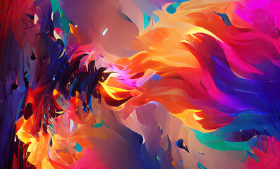 Beautiful Colorful Fire Screen, Dynamic Abstract Background, Texture and Ilustration
