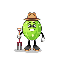 Cartoon mascot of cactus farmer