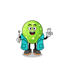 Illustration of cactus mascot as a dentist