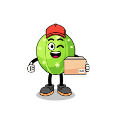 cactus mascot cartoon as an courier