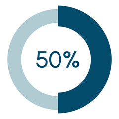 50 percent,circle percentage diagram vector illustration,infographic chart.