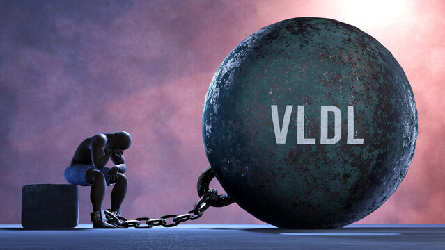 Vldl that limits life and make suffer, imprisoning in painful condition. It is a burden that keeps a person enslaved in misery.,3d illustration