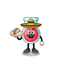 Character cartoon of laboratory beaker as a mexican chef