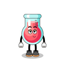laboratory beaker cartoon couple with shy pose