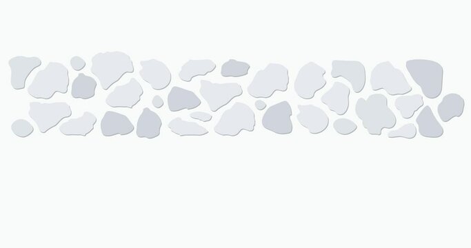 Garden tiles installation. Natural gray stone path appearing and disappearing. Landscape design. Minimal texture background pattern.
