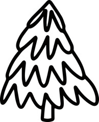 hand draw flat christmas tree