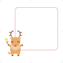 クリスマスのトナカイ1　フレーム付