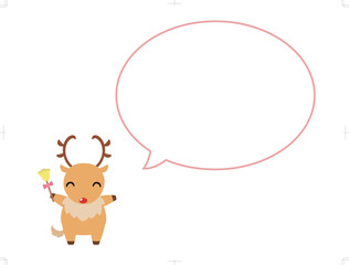 クリスマスのトナカイ1　吹き出し付