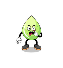 Character Illustration of melon juice with tongue sticking out
