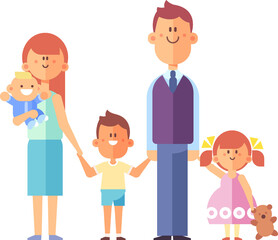 Parents with kid cartoon characters