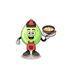 Illustration of melon juice as an asian chef
