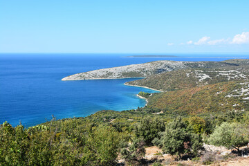 Isola di Cres località Ustrine vista panoramica della costa