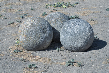 Stone cannonball, 17th century Saint Lucy or Saint Luzia Fort, Elvas, Alentejo, Portugal