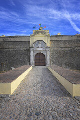 Main gate, 17th century Saint Lucy or Saint Lucy or Saint Luzia Fort, Elvas, Alentejo, Portugal