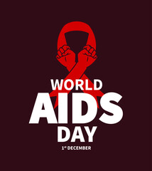 World AIDS Day concept, HIV virus, AIDS patient support awareness, Fight AIDA, vector illustration, Banner, social media post, typography design, modern banner, red ribbon sign, Poster, background.