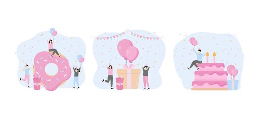 Birthday Party Flat Bundle Design