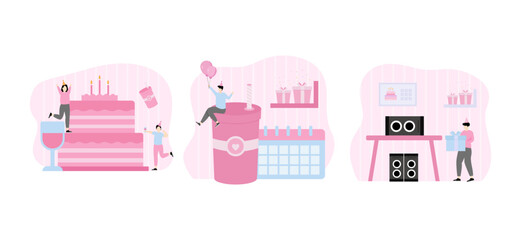 Birthday Party Flat Bundle Design