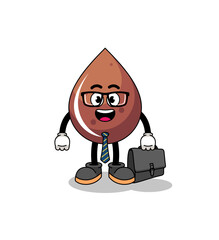 chocolate drop mascot as a businessman