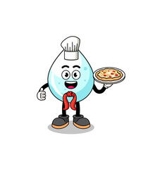 Illustration of milk drop as an italian chef