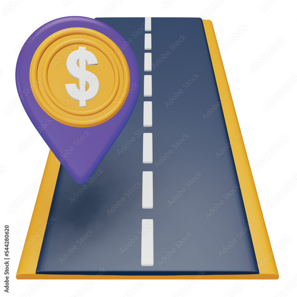 Poster tolls 3d rendering isometric icon.