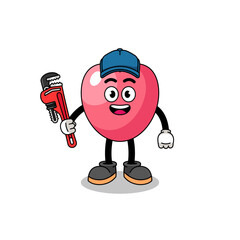 heart symbol illustration cartoon as a plumber
