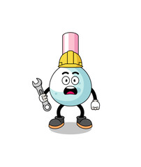 Character Illustration of cotton bud with 404 error