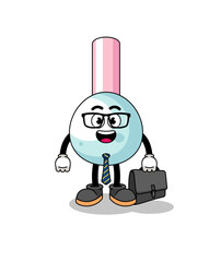 cotton bud mascot as a businessman