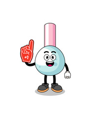 Cartoon mascot of cotton bud number 1 fans
