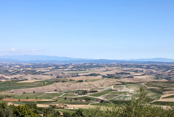  The rural landscape near Pienza in Tuscany. Italy