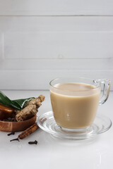 Wedang Saraba is a traditional Indonesian herbal drink, from Makasar, made from coconut milk, ginger, palm sugar and pandan leaves