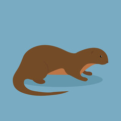 Brown otter, forest aquatic animal