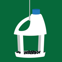 Bird feeder from a plastic canister