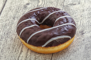 Glazed sweet tasty chocolate donut
